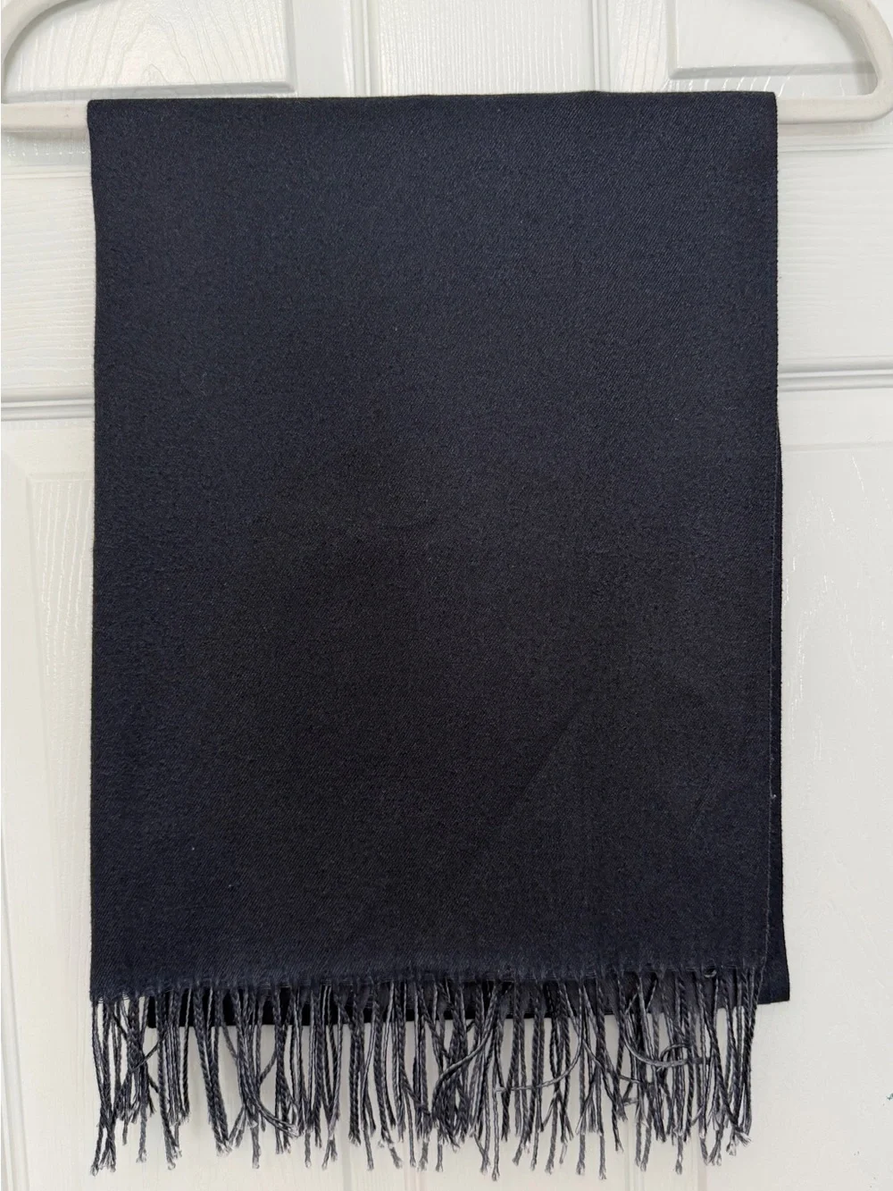 100% Cashmere Scarf Gray Black Hand Tailored Made in Germany